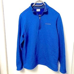 COLUMBIA Blue Thermal 1/4 Zip Jacket Small